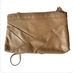 Taupe Crossbody Bag with Chevron Stitch Detail & Removable Strap (743-4)